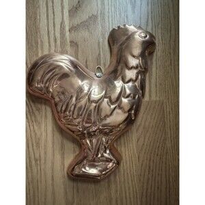 Vintage Copper Rooster Jello Mold Wall Hanging Farmhouse Decor Bullock’s 60s 70s
